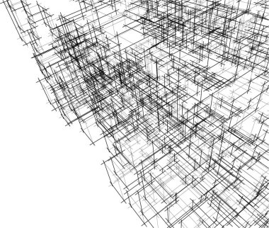 soyut mimari duvar kağıdı tasarımı, dijital konsept arkaplan