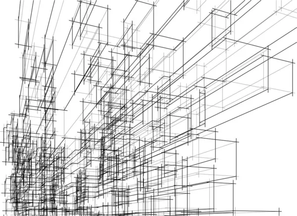 Disegno Astratto Carta Parati Architettonica Sfondo Concetto Digitale — Vettoriale Stock