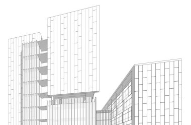 soyut mimari duvar kağıdı tasarımı, dijital konsept arkaplan