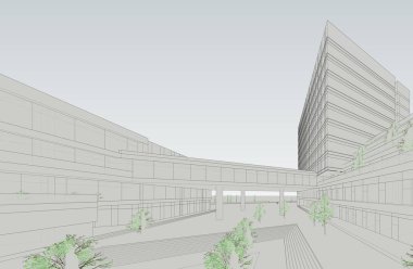 soyut mimari duvar kağıdı tasarımı, dijital konsept arkaplan