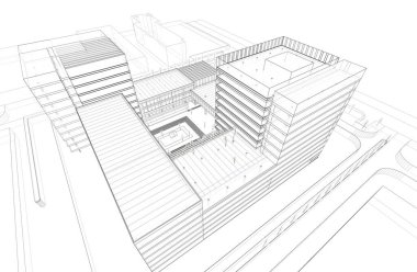 soyut mimari duvar kağıdı tasarımı, dijital konsept arkaplan