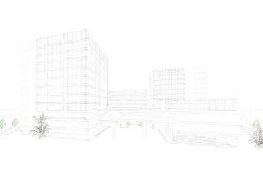 soyut mimari duvar kağıdı tasarımı, dijital konsept arkaplan