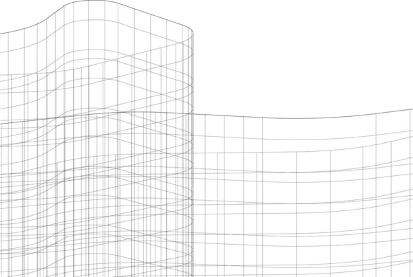 Abstrakte Architektonische Tapete Design Digitales Konzept Hintergrund — Stockvektor