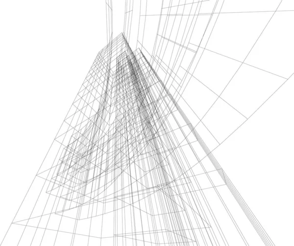 建筑墙纸设计 数字概念背景 — 图库矢量图片