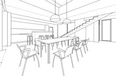 Beyaz arkaplan üzerindeki mimari bina 3d görüntüleme