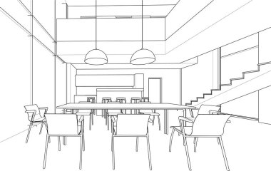 Beyaz arkaplan üzerindeki mimari bina 3d görüntüleme