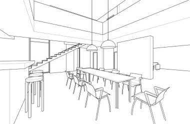 Beyaz arkaplan üzerindeki mimari bina 3d görüntüleme