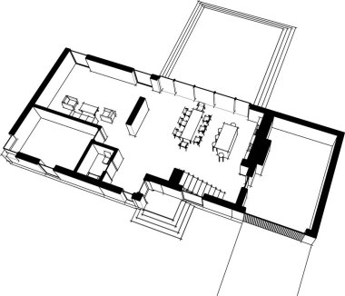 Beyaz arkaplan üzerindeki mimari bina 3d görüntüleme