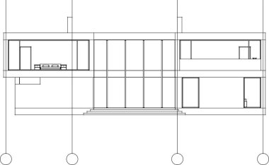 Beyaz arkaplan üzerindeki mimari bina 3d görüntüleme