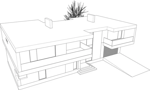 Arkitektur Bygning Gøre Illustration Hvid Baggrund – Stock-vektor