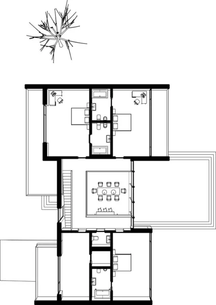 Arquitetura Edifício Renderização Ilustração Fundo Branco — Vetor de Stock