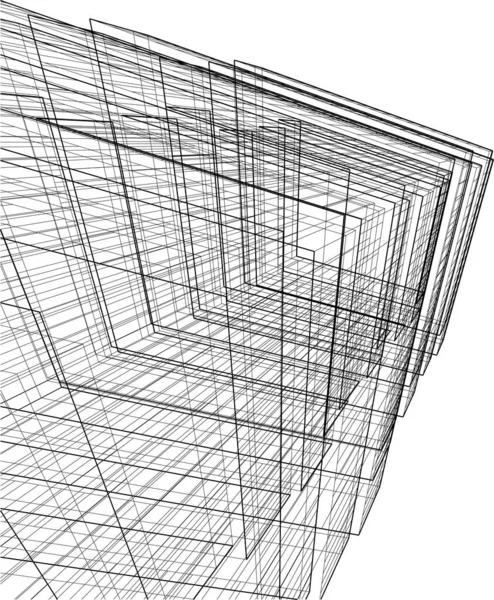 建筑墙纸设计 数字概念背景 — 图库矢量图片