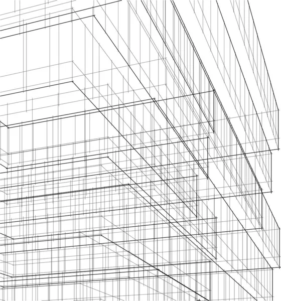 建筑墙纸设计 数字概念背景 — 图库矢量图片