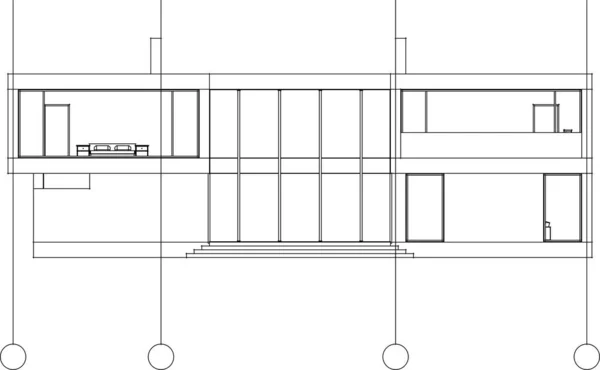 Architectuur Gebouw Weergave Illustratie Witte Achtergrond — Stockvector