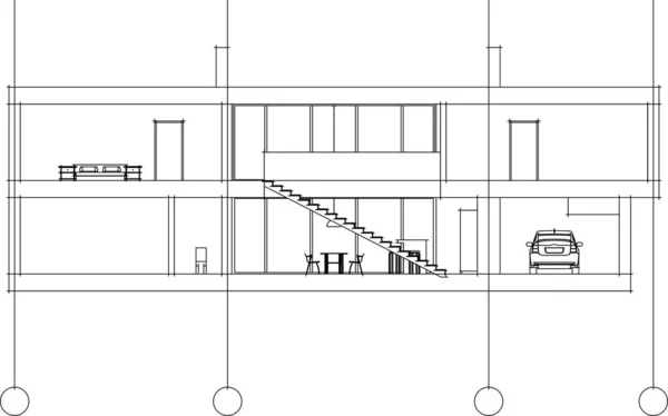 建筑3D在白色背景上的渲染说明 — 图库矢量图片