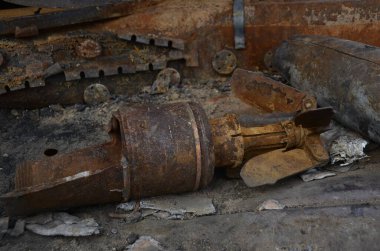 Ukrayna 'da savaş. Rus ordusunun saldırısından sonra Kyiv bölgesinde yıkılan binalar. Rus işgalinin Ukrayna 'daki sonuçları. Kyiv bölgesi, Ukrayna, Haziran 2022