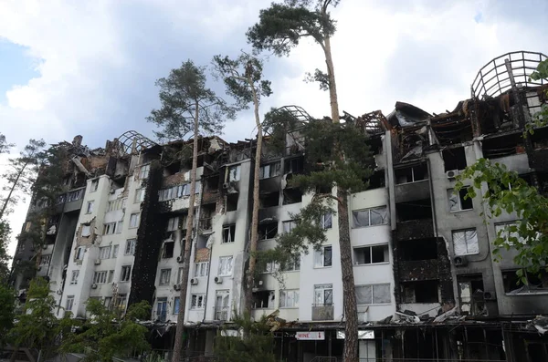 Война Украине Разрушенные Здания Киевской Области После Нападения Российской Армии — стоковое фото