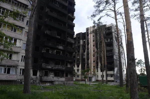 Guerre Ukraine Détruit Des Bâtiments Dans Région Kiev Après Attaque — Photo