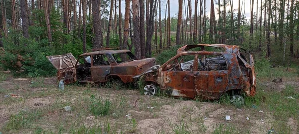 Krieg Der Ukraine Die Russische Armee Verbrannte Zerstörte Und Beschoss — Stockfoto