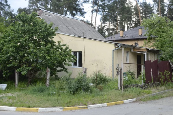 Guerre Ukraine Détruit Des Bâtiments Dans Région Kiev Après Attaque — Photo