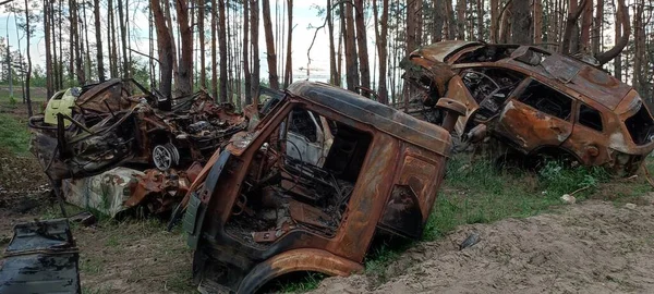 Krieg Der Ukraine Die Russische Armee Verbrannte Zerstörte Und Beschoss — Stockfoto