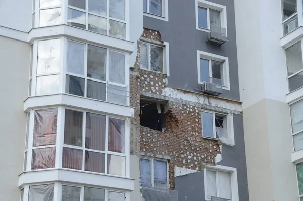 Guerra Ucraina Edifici Distrutti Nella Regione Kiev Dopo Attacco Dell — Foto Stock