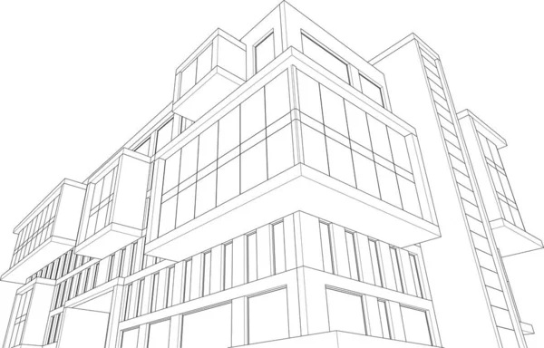 建筑3D在白色背景上的渲染说明 — 图库矢量图片