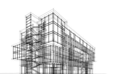 soyut mimari duvar kağıdı tasarımı, dijital konsept arkaplan