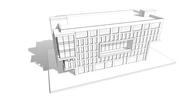 Projekt Animacji Architektonicznej Budynku Tło Koncepcji Cyfrowej — Wideo stockowe