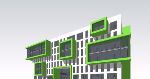 Архітектурно Анімаційний Дизайн Будівлі Цифрове Концептуальне Тло — стокове відео