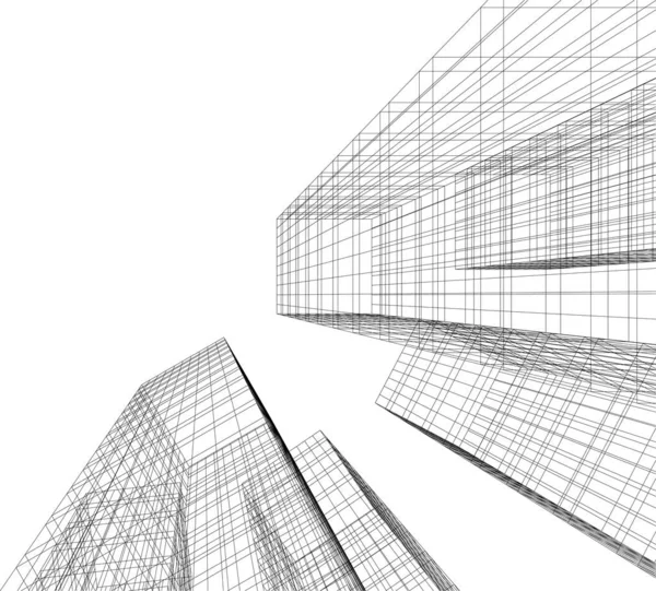 建筑墙纸设计 数字概念背景 — 图库矢量图片