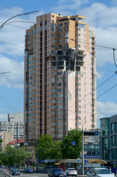 Guerra Ucrania Destrucción Región Kiev Después Del Ataque Del Ejército — Foto de Stock
