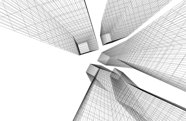 Elvont Építészeti Tapéta Tervezés Digitális Koncepció Háttér — Stock Vector
