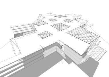 soyut mimari duvar kağıdı tasarımı, dijital konsept arkaplan