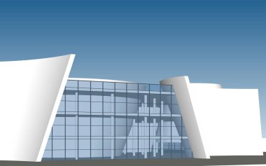 Mavi gökyüzü olan modern bina