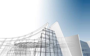 soyut mimari duvar kağıdı tasarımı, dijital konsept arkaplan