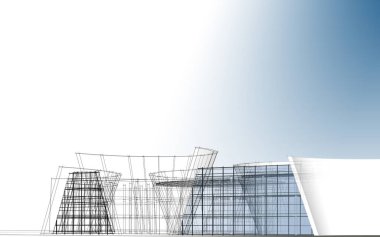 Modern bir evin 3D canlandırması