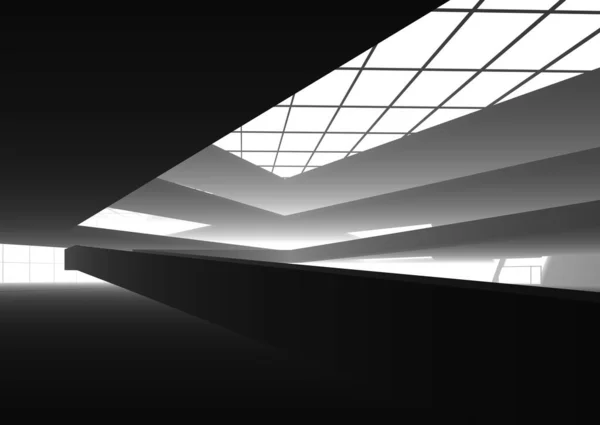 Abstrakcyjne Geometryczne Tło Architektoniczne Ilustracja Renderowania — Zdjęcie stockowe