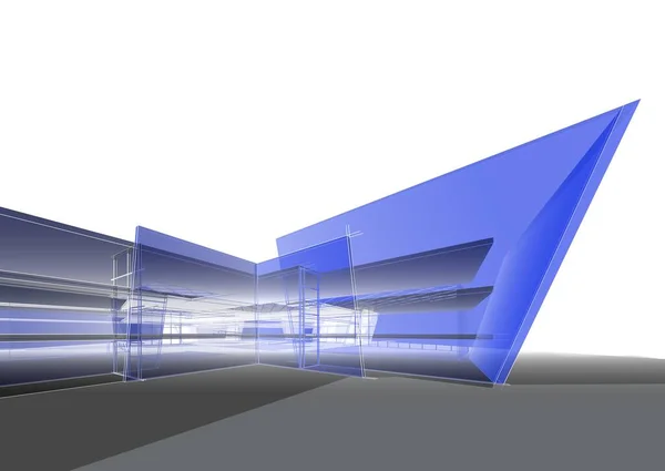 3d illustration of a futuristic building