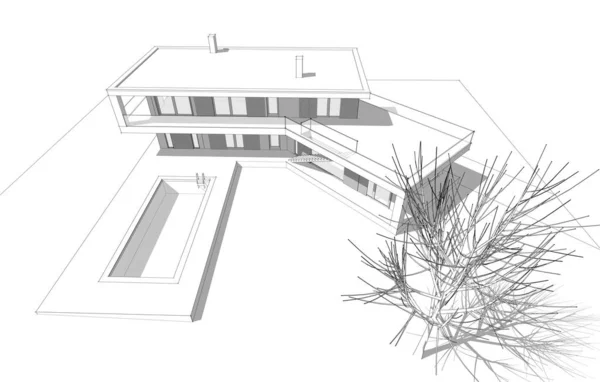 Abstraktní Architektonický Design Tapet Digitální Koncept Pozadí — Stock fotografie