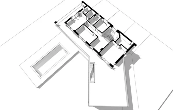 Abstraktní Architektonický Design Tapet Digitální Koncept Pozadí — Stock fotografie