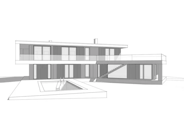 Abstraktní Architektonický Design Tapet Digitální Koncept Pozadí — Stock fotografie