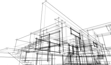 soyut mimari duvar kağıdı tasarımı, dijital konsept arkaplan 