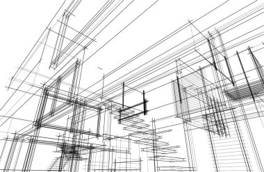 soyut mimari duvar kağıdı tasarımı, dijital konsept arkaplan 