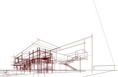 soyut mimari duvar kağıdı tasarımı, dijital konsept arkaplan 