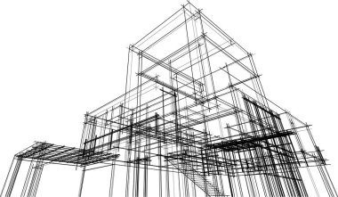 soyut mimari duvar kağıdı tasarımı, dijital konsept arkaplan 
