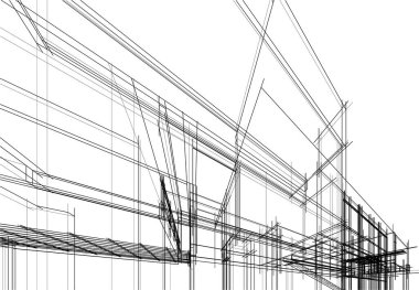 soyut mimari duvar kağıdı tasarımı, dijital konsept arkaplan 