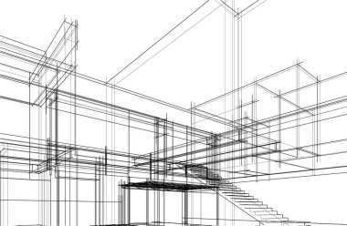 soyut mimari duvar kağıdı tasarımı, dijital konsept arkaplan 