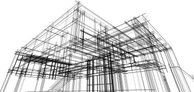 soyut mimari duvar kağıdı tasarımı, dijital konsept arkaplan 