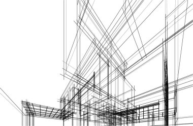 soyut mimari duvar kağıdı tasarımı, dijital konsept arkaplan 